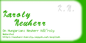 karoly neuherr business card